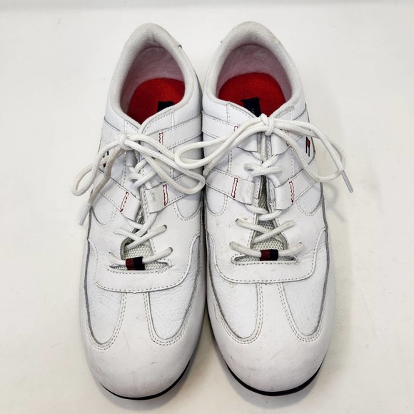 Tommy Hilfiger Mens Osborn White Leather Sneakers 12 Tennis Shoes Lace Up main image 5